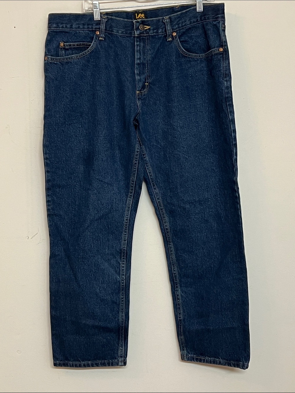 🌞 Lee Western Dark Blue Straight Leg Regular Fit Jeans unisex men size 38w x 28l